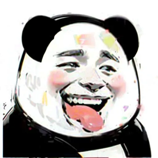 panda,white background,(Laugh:1.5),<lora:panda_emoji1.5v1:1>,
