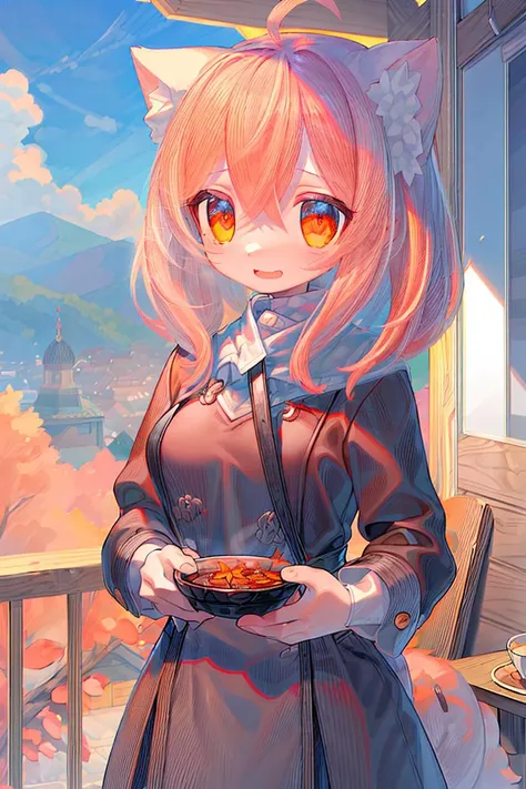 masterpiece, best quality, 1 girl, happy,play
BREAK
A serene temple nestled in the mountains, with red and orange autumn leaves creating a stunning backdrop.