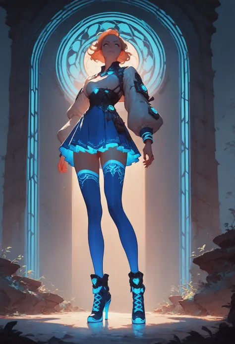 (score_9_up, score_8_up), score_7_up, 1girl, glowing neon blue boot heels, glowing neon blue thighhighs, black backround, concept art, <lora:neonthighlingerieheelponyv3:0.5>, <lora:Concept Art Ultimatum Style LoRA_Pony XL v6:0.6>