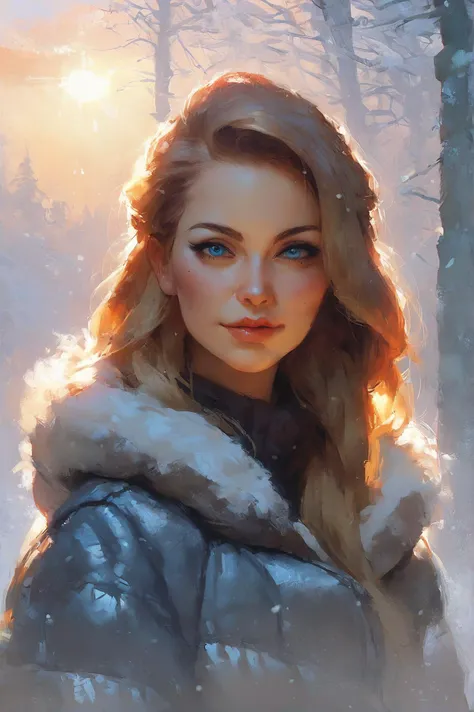 score_9, score_8_up, score_7_up, score_6_up, score_5_up, score_4_up, rating_safe,
1girl, long blond straight hair, blue eyes, locking at viewer, white theme, sun rays, winter, trees, upper body,
<lora:GwentStyle_v2:0.7> gwentstyle
<lora:Digital Art Style SDXL_LoRA_Pony Diffusion V6 XL:0.4>