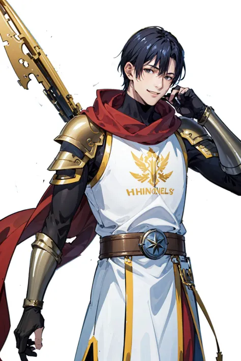 masterpiece, high quality, 1boy,solo,male focus,LordGrim\(QuanZhiGaoShou\),<lora:QZGS_YeXiu_mix:1>,smile,sky