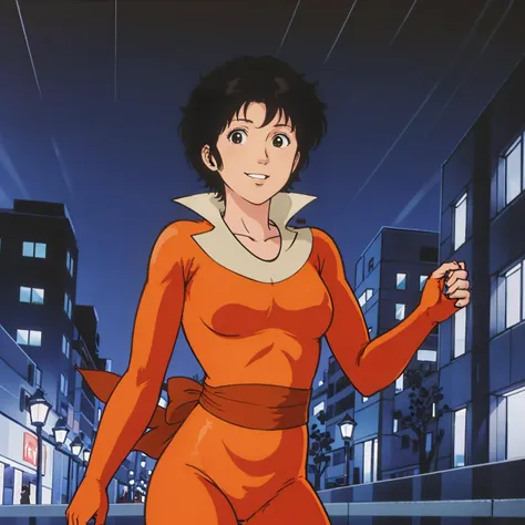 masterpiece, Highest quality, High resolution, A close-up of a woman with short brown hair, A woman with blue eyes, solo, Big Breasts, A woman with very large breasts, Made by Anime Artist Studio, Boobs, clothing:Red leotard, A woman is standing, leotard with an red, Anime Style, Muscular Woman, feminine and muscular, Skin-tight leotards, tall, High school girls, Adult sex appeal, Wore pantyhose, Anime dick!!!!, Skin tight pantyhose, leotard top with an tank top, leotard bottom with an high leg,pantyhose with an black, Bare shoulders, Bare Arms, Leotard and pantyhose only, Cowboy Shot, looking at viewer, Female focus,