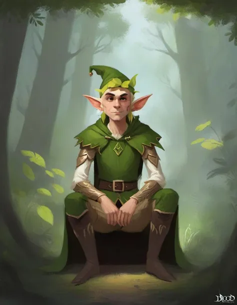 r4y, flatee, shadee, character, a fantasy elf, calm, wise, in the ,agical forest, d&d <lora:DIGIXL_0.1_RC:0.7>