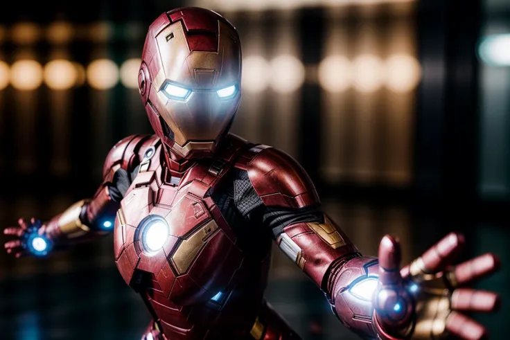 Marvel s,photo of a 18 year old girl,ironman,dancing,happy,ray tracing,detail shadow,shot on Fujifilm X-T4,85mm f1.2,sharp focus,depth of field,blurry background,bokeh,<lora:add_detail:1>,