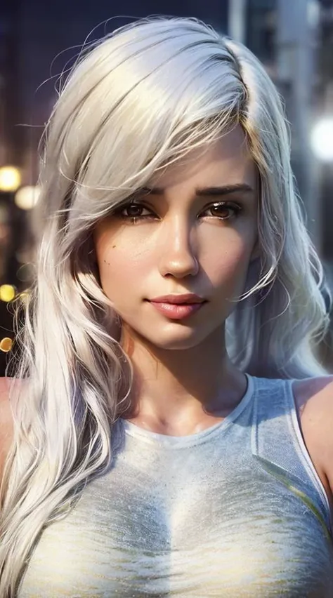 <lyco:locon_alanahpearce_v1_from_v1_64_32:1.6>, (sks woman:1.2), (dynamic pose), (upper body focus:1.2), (perfect face:1.1), perfect proportional body, (detailed face:1.1), (looking at viewer:1.2), perfect woman, parted lips, teeth, gorgeous, medium breast, (cleavage:1.1), (voluminous long white hair:1.4), long hair, (shiny gold leggings:1.2), ( tight gold crop top:1.1) (warm tones:1.4), (cityscape:1.1), highres, (intricate details:1.2), Photography, (RAW photo:1.2), (photo masterpiece:1.4), (Best photo quality:1.4) (photorealistic:1.5), (diffuse lighting:1.2), sharp focus, (film grain:1.2),