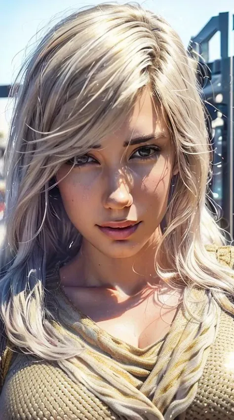 <lyco:locon_alanahpearce_v1_from_v1_64_32:1.6>, (sks woman:1.2), (perfect face:1.1), perfect proportional body, (detailed face:1.1), (looking at viewer:1.2), (dynamic pose), perfect woman, parted lips, teeth, gorgeous, medium breast, (cleavage:1.1), (voluminous long white hair:1.2), long hair, (shiny gold leggings:1.2), ( tight gold crop top, open sport_jacket:1.1), coastal areal, (warm tones:1.4), (cityscape:1.1), highres, (intricate details:1.2), Photography, (RAW photo:1.2), (photo masterpiece:1.4), (Best photo quality:1.4) (photorealistic:1.5), (diffuse lighting:1.2), sharp focus, (film grain:1.2),