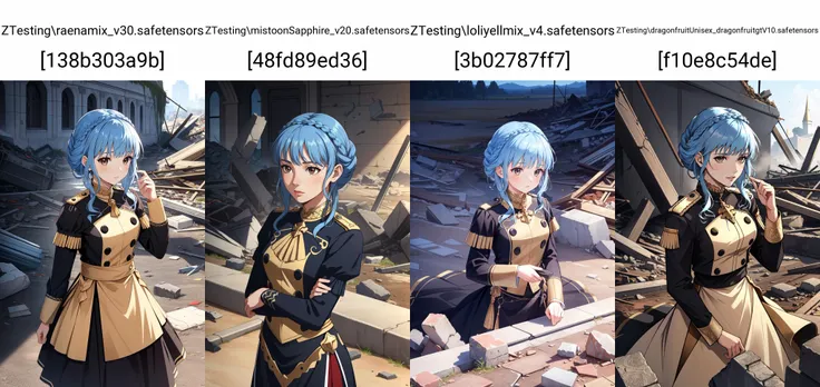 (masterpiece, best quality), intricate details,
1girl, <lora:marianne-03:0.8>marianne_von_edmund, 1girl, blue hair, solo, braid, brown eyes, crown braid, dress, long sleeves, garreg mach monastery uniform,
battlefield, battle, debris, rubble,