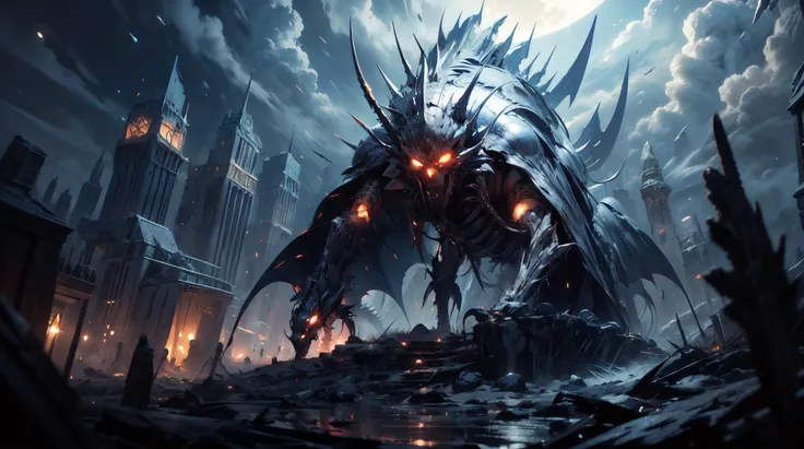 (masterpiece, best quality, fullscreen), [(full body:0.1)::0.3] (photo of a giant death [magical being:creature|zombie|skeleton|ghoul}:0.2]:1.4), (Contemporary Segmented body with Angular head and with many Padded Appendages:1.4), (wearing white ragged Spellweaver Cape:1.4), (look at the viewer), <lora:EFFECT NecromancyAI:0.3> necromancyai, (background cemetery with Drifting black ink clouds and the full moon in the sky:1), (Mysterious Glow lighting:1.1), <lora:EFFECT Gloomifier_V2_TheGlow:0>, <lora:MONSTER RPGRemorhaz:0.3> remorhaz, , <lora:LIGHT epi_noiseoffset2:0.5>, <lora:QUALITY add_detail:0.6>, (Full body Shot, Shallow Focus Shot, Low Angle Shot:[1.2:0.5:0.1]), heavily detailed, (asymmetric composition:1.3), (sharp focus), <lora:EFFECT Magic card fakemtg_label:1> fakemtg, extremely detailed, artstation, photorealism, cinema 4D, 3D cinematic mode, 4K, epic scene, hyperrealistic, focused, close shot, smooth