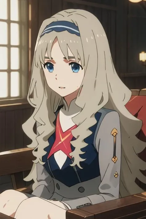 best quality, masterpiece, highres, solo, {kokoro_darlinginthefranxx:1.15}, long_hair, blue_eyes, blonde_hair, hairband, parody