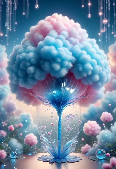 <lora:SDXLCottonCandy:0.8> cottoncandy, blue glitter bomb macro photo, sparkling magical fantasy cotton candy flower made out of transparent delicate glass, dewdrop, very detailed, amazing quality, intricate, cinematic light, highly detail, beautiful,