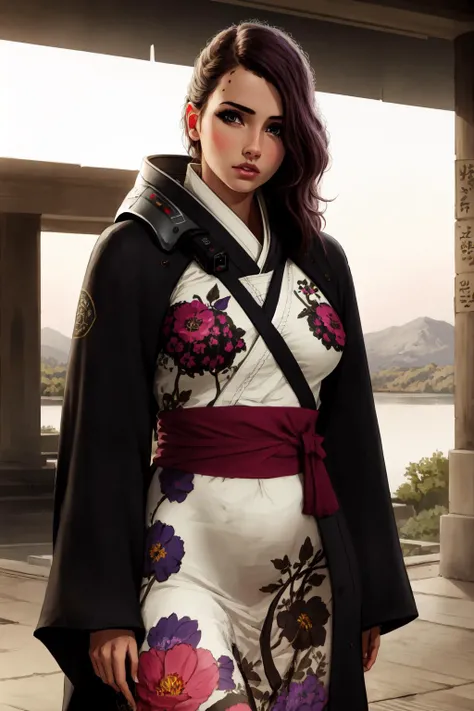 Highly detailed, High Quality, Masterpiece, beautiful, Mistral, <lora:Char_MGR_Mistral:0.8>, 1girl, solo, yukata, furisode, <lora:Outfit_Kimono:1>