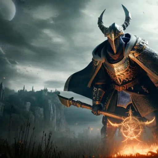 A wizard elden ring style controling the thunder
