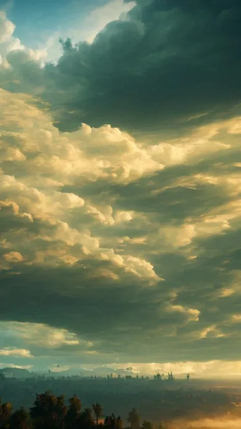 (Cumulus clouds), elden ring style, toxic thunderstorm
