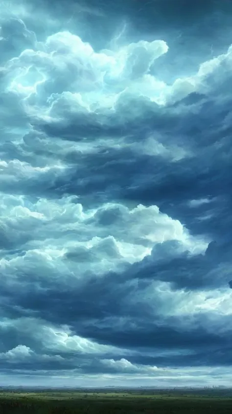 (Cumulus clouds), elden ring style, toxic thunderstorm