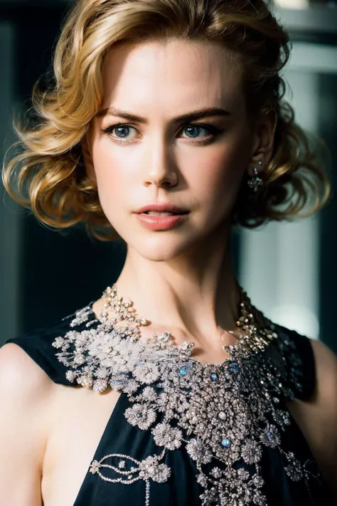 <lora:Nicole_Kidman:1> , <lora:epiNoiseoffset_v2:0.8> (apterus style:1.3), (dark shot:1.4), 80mm, soft light, sharp, exposure blend, medium shot, bokeh, (hdr:1.4), (film grain:1.23), high contrast, (cinematic, teal and orange:0.85), (muted colors, dim colors, soothing tones:1.3), low saturation, (hyperdetailed:1.2), (noir:0.9),(intricate details, hyperdetailed:1.15), modelshoot style, Close-up comic book illustration of a happy skinny woman, 30 years old, with short black hair, wearing fancy tech jacket standing in an airport, ((hands inside pocket)), dramatic lighting, minimalistic, flat colors, washed colors, dithering, lineart, (detailed background:1.3), old aircraft in background, (full body:1.2), (long legs), (depth of field:1.4), (detailed face:1.1), (photo realistic:1.3), symetrical, octane render, 35mm, bokeh, 9:16, (intricate details:1.12), hdr, (intricate details, hyperdetailed:1.15), (natural skin texture, hyperrealism, soft light, sharp:1.2), (detailed skin:1.2)