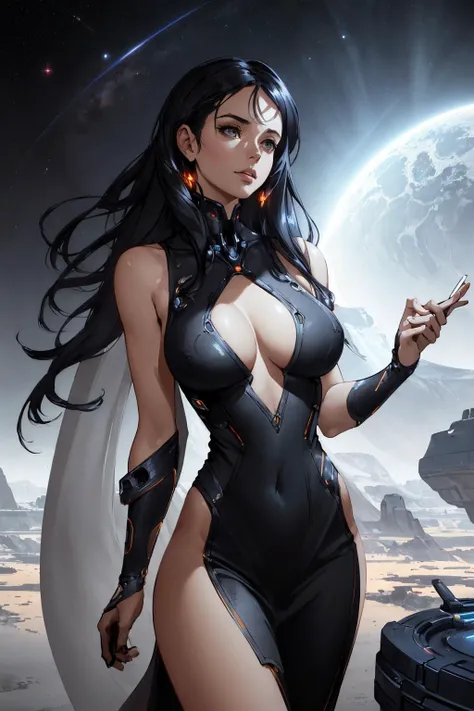 cutout dress, <lora:Cutouts-V1:1>, oil on matte canvas, sharp details, the expanse scifi spacescape ceres colony, intricate, highly detailed, digital painting, rich color, smooth, sharp focus, illustration, Unreal Engine 5, 8K, art by artgerm and greg rutkowski and alphonse mucha