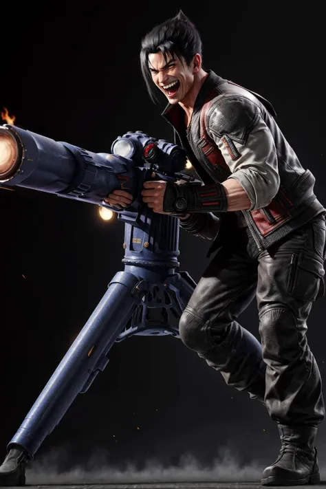 masterpiece, best quality, male focus, jin kazama, towlauncher, (laughing:1.2), <lora:jin_kazama-000018:0.5> <lora:tow-concept-richy-v2:1>