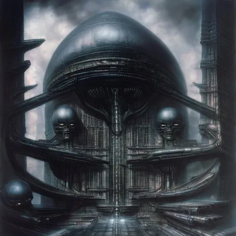 <lora:g1g3r:1>g1g3r 3t3rn1ty dark alien architecture machine