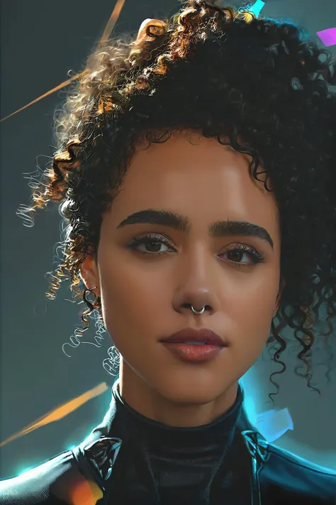 portrait of a woman, nthlemmnlmssdr, black suit, gradient background, 
hyperdetailed, fantasy art, digital art, sharp focus, masterpiece, fine art, Visual Art, Detailed Painting, Digital Illustration,  <lora:Nathalie Emmanuel:0.8>