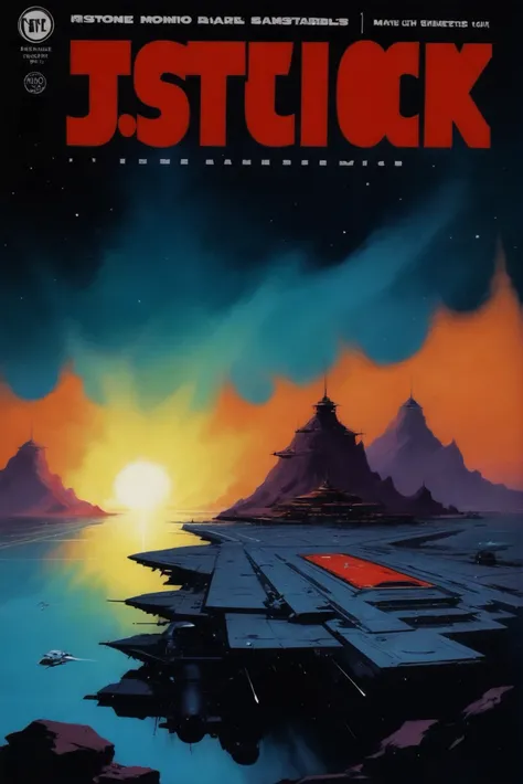 retro 1960s fantasy comic book cover, rough brush strokes, comic book style, Human-Made Habitats<lora:EnvyStarlightDarkRetro01:1.25>