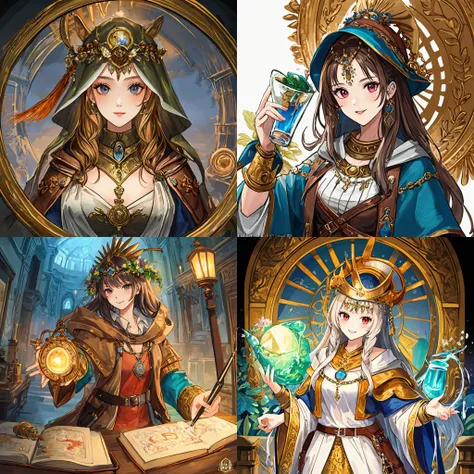(masterpiece, best_quality, ultra-detailed:1.3), epic, illustration, welcoming,alchemy druid,