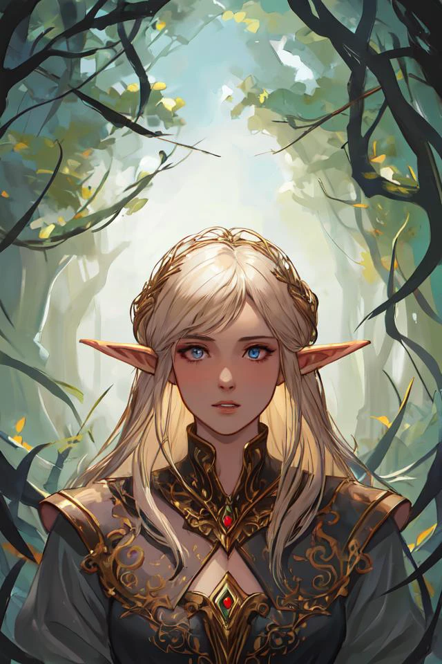 vraska, nissa, voice of alabaster, a powerful and beautiful gorgon elf planeswalker in a forest, intricate, elegant, sharp focus, illustration, highly detailed, digital painting, concept art, matte, headshot, portrait, art by wlop and artgerm and greg rutkowski, magali villeneuve