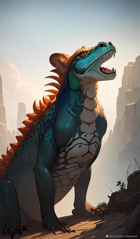 the legendary island sized lion lizard, made by Stanley Artgerm Lau, WLOP, Rossdraws, ArtStation, CGSociety, concept art, cgsociety, octane render, trending on artstation, artstationHD, artstationHQ, unreal engine, 4k, 8k,