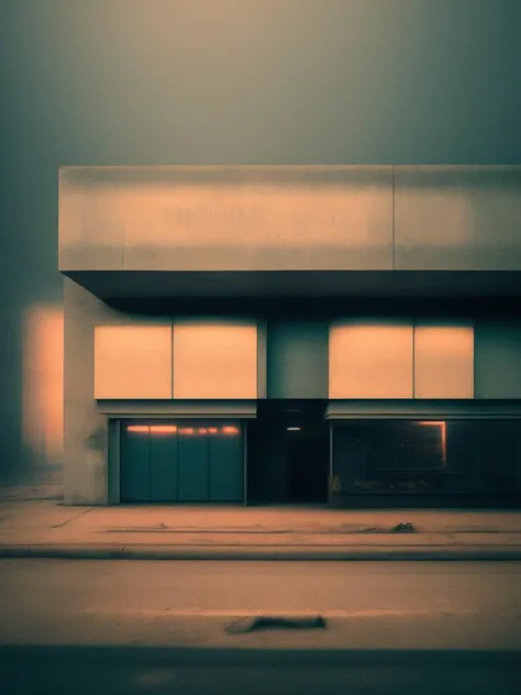 <lora:CodyEllingham:1>early dawn shot of last concrete bar, concrete suburbs, hazy, pale colors, epic light, 200 mm lens