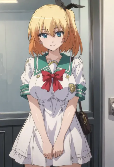 best quality, masterpiece, highres, solo, {iria_fukumune_soicantplayh:0.90}, 1girl, serafuku, smile, anime_coloring, hair_between_eyes, looking_at_viewer