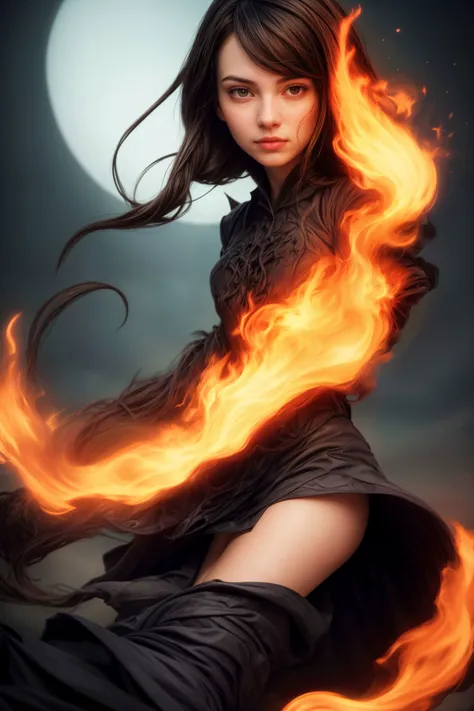 Miserable"In the dance of fire and shadow, secrets flicker, revealing glimpses of the enigmatic human spirit.", in focus, (by Atey Ghailan:1.1) , Frightening, Rollerwave, hard light, High quality <lora:add_detail:1> <lora:papper:0.3>