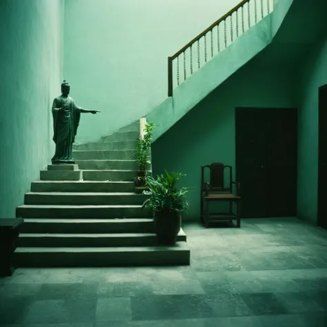 cinematic film still of  <lora:Hong Kong action cinema style:1>
 <lora:Kodak Motion Picture Film Style v4:0.3>
In the 1980's In Hong Kong China a room with a staircase and a statue,indoors,no humans,window,chair,plant,scenery,tiles,light,tile floor,throne,statue,reflective floor,Asian,cinematic,action-themed,violence,aim,aiming,pointing,Kodak,Film style,movie style,film grain,film contrast,action packed,serious,stunt,Hong Kong action cinema style,Asian,cinematic,action-themed,violence,aim,aiming,pointing,Kodak,Film style,movie style,film grain,film contrast,action packed,serious,stunt,Hong Kong action cinema style, shallow depth of field, vignette, highly detailed, high budget, bokeh, cinemascope, moody, epic, gorgeous, film grain, grainy