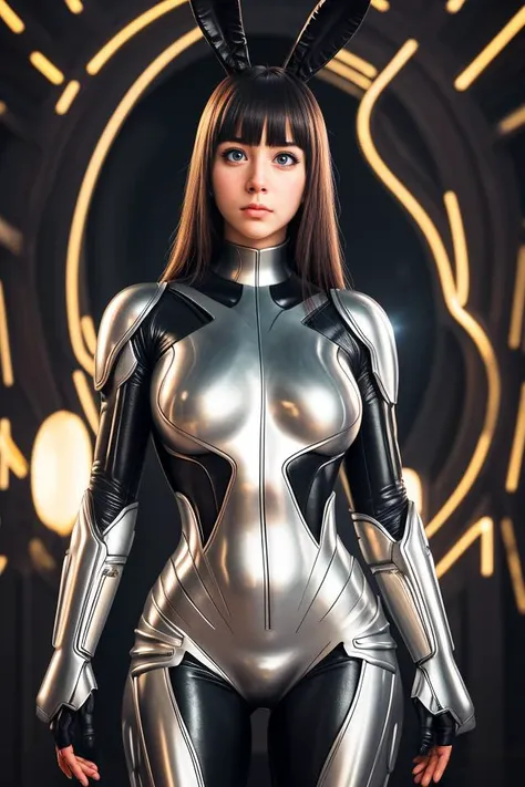 cinematic, a girl, numerous tourists, colorful, Cinematic Lighting, available light, slim waist, slim face, clear eyes, long nose, long hair with bangs, reverse bunnysuit, <lyco:reverseBunnysuitClothes:1.0>, OverallDetail