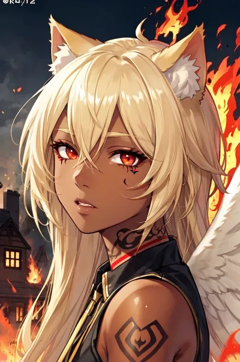 1girl, solo, brown eyes, blonde hair, detailed hair, detailed face, detailed eyes, official art,  NagiDark  ThisisNotFine