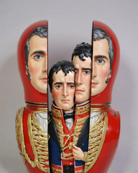 <lora:split2:1> split head and body, split Arthur Wellesley, 1st Duke of Wellington, inside Matryoshka