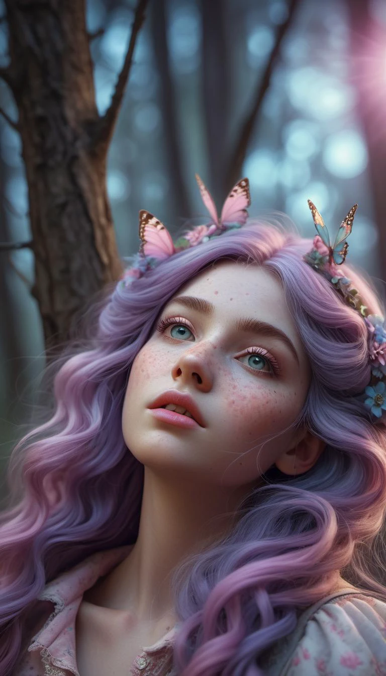 <lora:1980s_Fantasy_Style_SDXL:0.35> shabby chic dreamy glowums pastel woodland freckled fairygirl swirling magical fairytale abstract artstation (in the style of Jessica Drossin), realistic, subsurface scattering, ultra hd, 4k, high def, Photorealistic, Hyperrealistic, Hyper detailed, analog style, realistic, masterpiece, best quality, ultra realistic, 8k, Intricate, High Detail, film photography, soft lighting, heavy shadow