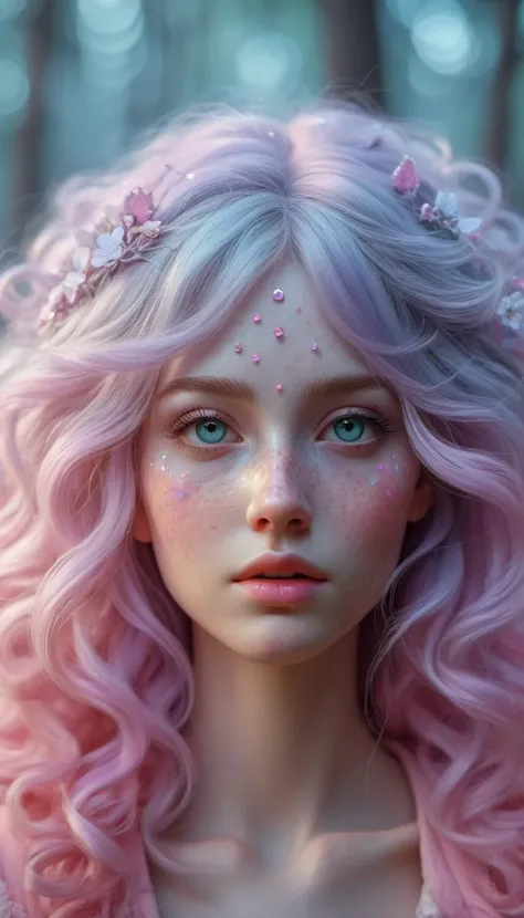 <lora:1980s_Fantasy_Style_SDXL:0.35> shabby chic dreamy glowums pastel woodland freckled fairygirl swirling magical fairytale abstract artstation (in the style of Jessica Drossin), realistic, subsurface scattering, ultra hd, 4k, high def, Photorealistic, Hyperrealistic, Hyper detailed, analog style, realistic, masterpiece, best quality, ultra realistic, 8k, Intricate, High Detail, film photography, soft lighting, heavy shadow