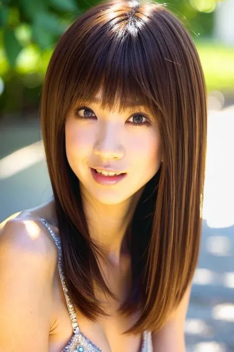 1girl, (RAW photo:1.2), (photorealistic:1.4), (masterpiece:1.3), (best quality:1.4), ultra high res, (detailed facial features), (detailed clothes features), HDR, 8k resolution, solo focus, bangs, skin tight, (slender girl), (extreme detailed illustration), scenery, no text, bunches,large breasts, smile,(gradient background:1.2 ), <lora:JapaneseDollLikeness_v15:0.3> <lora:AkiHoshino:1.0>