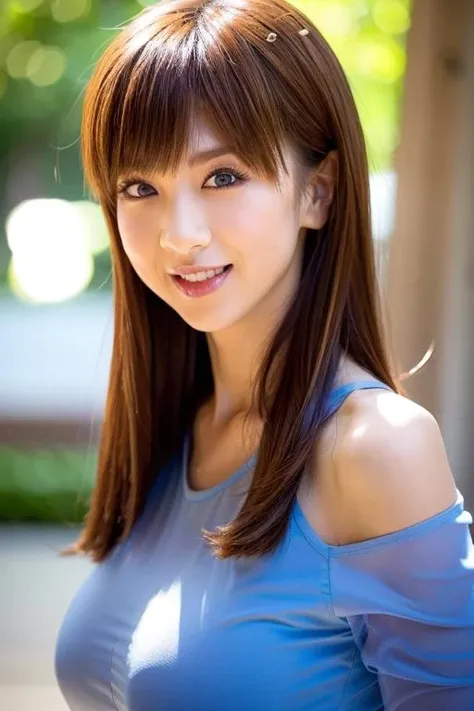 1girl, (RAW photo:1.2), (photorealistic:1.4), (masterpiece:1.3), (best quality:1.4), ultra high res, (detailed facial features), (detailed clothes features), HDR, 8k resolution, solo focus, bangs, skin tight, (slender girl), (extreme detailed illustration),  scenery, no text, bunches,large breasts,  smile,(gradient background:1.2 ),   <lora:JapaneseDollLikeness_v15:0.3> <lora:AkiHoshino:1.0>