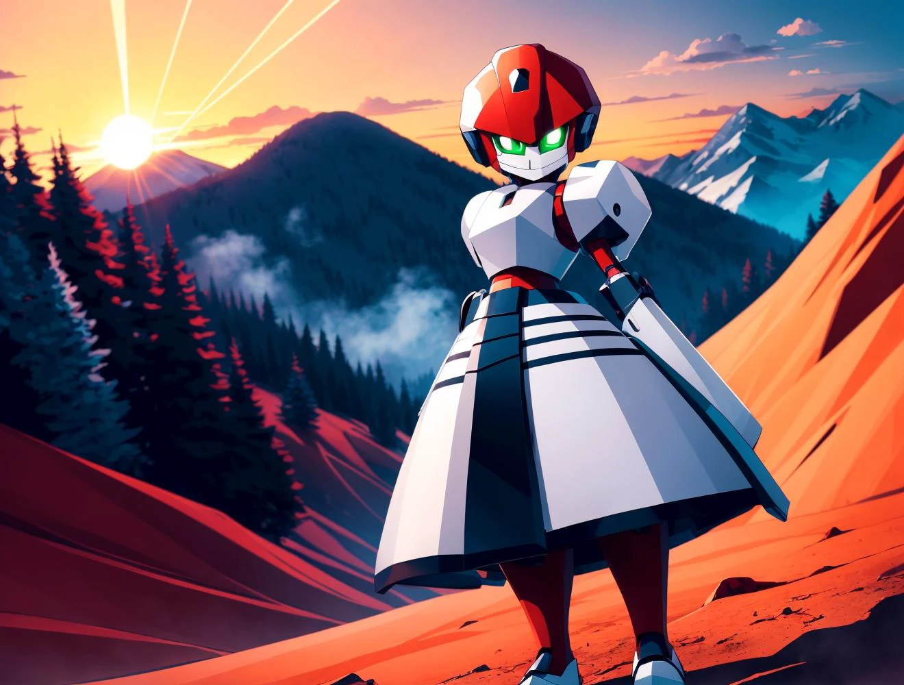 SFW, Solo:1.3, ((full body):1.2),
MedabotV2, in the mountains at sunrise, windy, detailed face, detailed eyes,
nice hands, perfect hands,
warzone, combat, laser weapons,
<lyco:GoodHands-beta2:1.0>