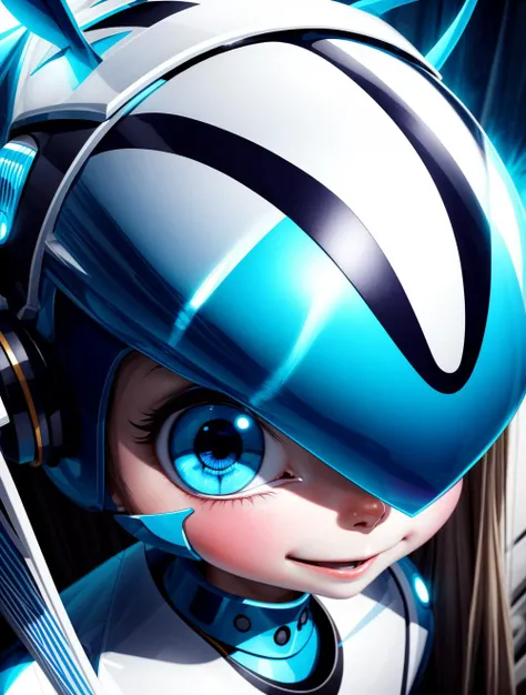 SFW, Solo:1.3,
vivid colors, cinematic hard lighting, realistic shadows, detailed textures, dynamic lighting, cgi,
cute,
a highly detailed portrait of a realistic metabot, detailed skin, detailed eyes, detailed armor, symmetrical face,
puffy face, smile, blushing, (happy:1.2), large ((blue eyes):1.1), (glowing eyes), long hair, glowing hair,
nice hands, perfect hands,
(AS-Younger:1),
<lyco:GoodHands-beta2:1.0>
<lora:add_detail:1>