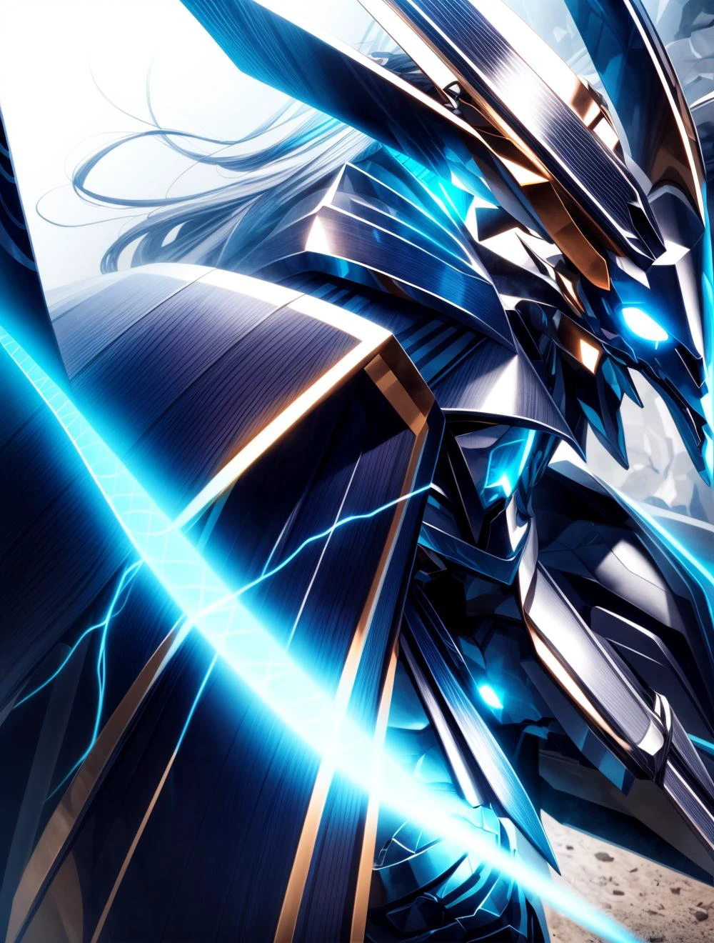 SFW, Solo:1.3,
vivid colors, cinematic hard lighting, realistic shadows, detailed textures, dynamic lighting, cgi, full body,
a highly detailed portrait of a realistic metabot, detailed eyes, detailed armor, symmetrical face,
large ((blue eyes):1.1), (glowing eyes), long hair, glowing hair,
nice hands, perfect hands,
<lyco:GoodHands-beta2:1.0>
<lora:add_detail:1>