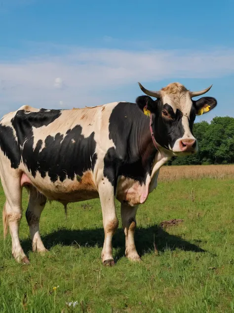 ais-abandz cow standing in a field <lora:Abandoned_SDXL:1>, 4k, uhd,masterpiece