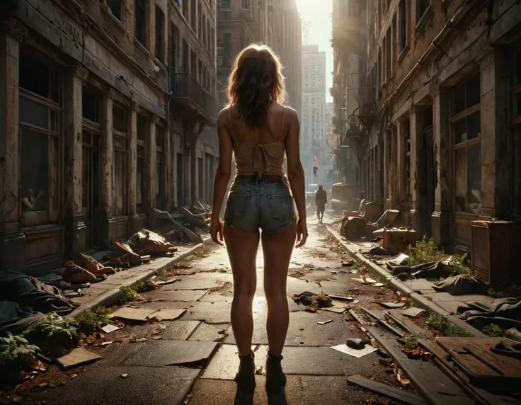 Generate an image featuring Zendaya in a post-apocalyptic setting, exuding a strong and resilient presence. No dress naked with small boobs and pink areole, perfect pussy and virgin ,also big tanned ass, capturing the essence of survival in a destroyed area. The attire should reflect the post-apocalyptic vibe, with Zendaya standing confidently in a textured chignon hairstyle.

Place her within the remnants of a post-apocalyptic city or wasteland, creating a realistic portrayal of the aftermath. Despite the setting, maintain Zendaya's facial features, body size, big ass, and height (5'10" or 1.78 m) to ensure a faithful representation.

Emphasize the destroyed background, detailed naked body, incorporating elements that resonate with a post-apocalyptic Tokyo. Capture the essence of survival, resilience, and strength in Zendaya's expression and posture naked. The result should be a visually impactful image that combines elements of post-apocalyptic attire with Zendaya's distinct features and a Textured Chignon hairstyle.