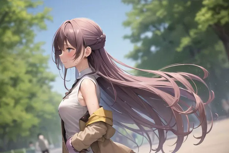 (masterpiece), 4K8K, anime style,
(illustrations), (high shutterspeed:1.1), (sharp edges),
<lyco:pov_arm_hug-08:0.7>
pov, pov_arm_hug, walk with arms linked, walk, arm-in-arm,
Girl and boy walk arm-in-arm and looking up, (side by side), (arms linked, arm-in-arm:1.4) (solo focus), (looking up),
(small stature:1.2), (large breasts:1.2),
(in the park:1.2), (face focus:1.4), (face focus from side:1.4),
BREAK
(wearing Beige coat with front closure.:1.3),
(Detailed (lilac and deep brown hair:1.4), baob cut, half updo),
(slut smile, blush), (wet), (any on sweat:1.3),
(face focus from side:1.4),
