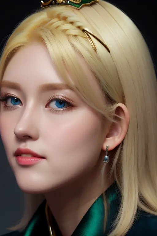 a beautiful empress portrait, blonde hair, perfect blue eyes, with a brilliant, impossible striking big Christmas headpiece, clothes Santa robes, everything Christmas, snow, symmetrical, dramatic studio lighting, rococo, baroque, greens, asian, hyperrealism, closeup, D&D, fantasy, intricate, elegant, highly detailed, digital painting, artstation, octane render, 8k, concept art, matte, sharp focus