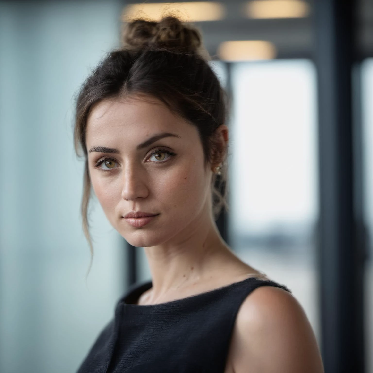 Super high res portrait photo of a woman,f /2.8, Canon, 85mm,cinematic, high quality, skin texture, looking at the camera, skin imperfections, <lora:anarmas2_xl4_standard-merger_36_55_70_92_025_025_025_025:1.0>