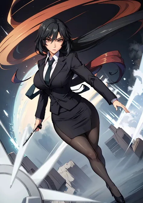 beautiful detailed eyes, extremely detailed eyes and face, 1girl, chifuyuorimura, mature female, long hair, very long hair, ponytail, low ponytail, formal, necktie, skirt suit, suit, jacket, shirt, pencil skirt, black pantyhose, ((large breasts)), standing, looking at viewer, fit, ab_lines, serious, school,
(masterpiece:1.2), (best quality:1.1), (ultra detailed), (8k, 4k, intricate), (full-body-shot:1), (highly detailed:1.2), (detailed face:1.2), (detailed background), (dynamic angle:1.2), (dynamic pose:1.4),
<lora:Chifuyu_Orimura_v1:0.75>, <lyco:fitgirl_v10:1.0>