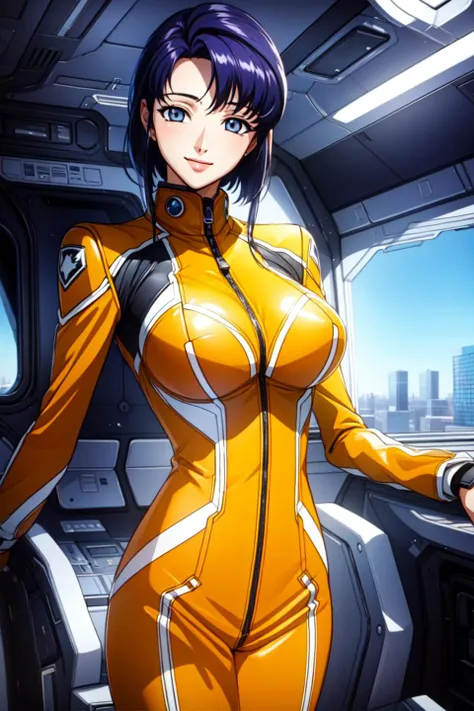 cecile croomy, nude, cleavage, breasts, breasts out, breast grab, smile
solo, 1girl, 
(masterpiece, best quality, ultra-detailed), (realistic:1.4), (beautiful detailed face, beautiful detailed eyes, volumetric lighting),
(short hair, sidelocks, ears visible through hair), full-face blush, grey eyes,
pilot suit, bodysuit, yellow dress, 
mksks style, beautiful background, spacecraft interior,