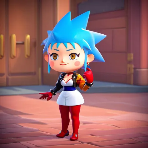animalcrossing, 3d, chibi, score_9, score_8_up, score_7_up, score_6_up, 1girl, solo, female, human, ryouko \(tenchi muyou!\), blue hair, spiked hair, cleavage, sl33v3s jacket, white dress, red legwear, sash, red gloves red choker
<lora:Pony_XL_Ryouko:1>
<lora:pony_style_xl.Animal_Crossing_Style:1>