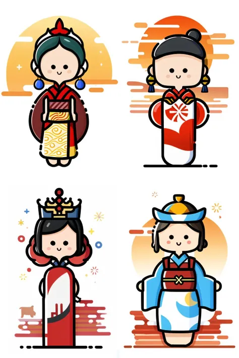 BME_style, 1girl, Mid-autumn festival, ancient Chinese lady, beautiful lines, smile, standing, full body, chibi, <lora:MBE:1>, masterpiece,high quality,